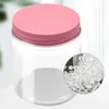 Frascos de armazenamento 12 tamanhos 50ml-250ml, frasco de plástico transparente para soro, recipiente rosa com tampa de alumínio para potes vazios de manteiga corporal