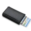 dienqi Carb Fiber RFID Blocking Men's Credit Card Holder Leather Bank Card Wallet Case Cardholder Protecti Purse For Women 13g2#