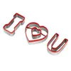 Backformen Edelstahl PVC umwickelter Rand Valentinstag Liebe Plätzchenform DIY handgemachte Kuchenwerkzeuge