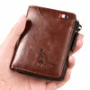 Portefeuille de luxe en cuir pour hommes RFID porte-carte à glissière portefeuilles pour hommes portables courts portefeuilles masculins sac à main D9Lm #