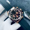 U1 Top-grade AAA Fashion Day Tona 116519LN Watch Men Designers Watches Ceramic Bezel Automatic Mechanical Movement Waterproof Rubber Strap Wristwatches