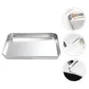 Plates Stainless Steel Tray Glass Platter Service Vegetable Baking Pan El Rectangle