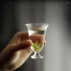 كؤوس صحن الشفافة الشفافة الزجاجية العالية شاي مجموعة خاصة لشرب الرائحة الخضراء الرائحة هدايا الحفل الصغيرة