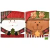 Capas de cadeira 2 pcs Natal jantar slipcovers bonito boneco de neve de Natal para feriado de banquete