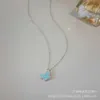 Fashion High Version Van Butterfly Collier Femme Bellière Turquoise Pendant Rose Gold Mini Blue Agate Collar Collar avec logo