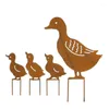 Garden Decorations Metal Animal Decoration Duck-Shaped Art For Outdoor Decorative Gardening Pile Promotion