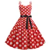 Women Summer Polka Dot Print Party Robe Femme Black Retro Vintage Swing Prom Rockabilly Midi Dresses vestidos 240319