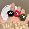 Klusterringar roliga fluffiga docka stora ögon vinter för kvinnor söt tecknad plysch boll finger ring mode kreativa flickor öppna smycken