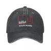 Ball Caps DJ Your Name Baseball Cap Music Logo Y2k Cute Men Adult Washed Trucker Hat Breathable Custom Outdoor Gym Gift