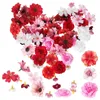 Dekorativa blommor 100 datorer Bluebonnet Artificial Fake Roses Accessories Craft Heads Silk for Crafts Pink Faux House Decorations Home