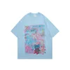 American Sweet Cool Digital Printed T-shirt för par Summer Ins Style Round Neck Loose Cotton Kort ärm Män och kvinnor