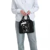 Death Rides A Black Cat Isolated Lunch Bags Thermal Bag Meal Ctainer Horror Halen Grim Reaper Funky Tote Lunch Box D97k#