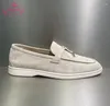 Casual Shoes 2024 Suede Loafers Women Flat Summer Walk Slip On Moccasin Metal Lock Tassel Mule Fashion Men Causal Driving