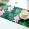 Table Runner Chinese Classical Cotton Lotus Printed Decoration De Mariage Decoracao Casamento Embroidered Dentelle