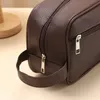 New Men Travel Cosmetic Sac Sac de maquillage à fermeture éclair de grande capacité PU Cuir Travel Toitrage Sac Cosmetics Organisateur de rangement Pouche Y0Hz #