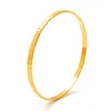 Bangle 68MM 24K Ethiopian Wave Dubai Trendy Wedding For Women Arab African Gold Color Bracelet Jewelry Middle East Gifts