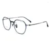 Montature per occhiali da sole Moda Montatura per occhiali in titanio puro ultraleggero da donna con prescrizione ottica poligonale per uomo