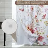 Shower Curtains Hook Free Curtain Waterproof Bathroom With Snap-in Liner Decorative Floral Bath Washable