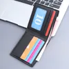 new Men Short PU Leather Wallet Simple Solid Color Thin Male Credit Card Holder Small Mey Purses Busin Foldable Wallet 08Iv#