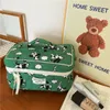 Bonito Dog Sheep Pattern Cott W Bag Flap Sacos de armazenamento portátil macio grande capacidade bolsa de maquiagem com zíper E2uu #