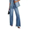 Jeans da donna Donna Pantaloni larghi a vita alta in denim robusto lavato allentato Pantaloni lunghi stile coreano Harajuku 2024 Abbigliamento femminile