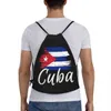 cuba Cuban Havana Flag Drawstring Backpack Women Men Sport Gym Sackpack Foldable Cuban Patriotic Training Bag Sack T7SH#