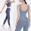 A10 top+broek dames strakke yoga sets sportvest springing leggings leggings spreat gym weerstand krachttraining sportkleding lopend zweet wicking sweatwear