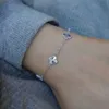 Vans Lucky Clover Armband Pure Silver 925 Full Silver Light Luxury Forest Series Girl Girlfriend Internet Celebrity Liten Crowd Instagram Gift Sweet Korean Version