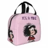 Carto MafaldaまたはQuiero Cafe Printed Harajuku断熱されたランチバッグミールCtainer Cooler Bag Tote Lunch Box Food Storage Bags G9H5＃