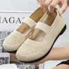 Casual Shoes Summer For Women loafers andningsbara balettlägenheter stickade lätta gravida damer glider på grunt botten sneaker