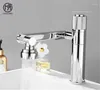 Bathroom Sink Faucets Brass Chrome Deck Mounted Single Handle And Cold Basin Faucts Rotary Switch Thermostatic Faucet