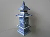 Vases Old Collecting Antique Chinese Blue And White Porcelain Layered Tower