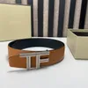 Lyxdesigner Tom Belt nya män Klädtillbehör Bälten Big Buckle Fashion Women High Quality 3A+ Äkta läderbredd 3,8 cm midjeband med låda och dammpåsar 887