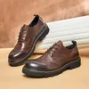 Dress Shoes Italian Mens Genuine Leather Brogues Handmade Fashion Elegant Wedding Social For Male