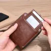 Nouveaux Hommes Portefeuille En Cuir Busin Titulaire De La Carte De Crédit RFID Blocage Poche Porte-Monnaie Zipper Portefeuille Mâle De Haute Qualité b2wL #