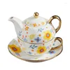 Teaware set engelska eftermiddag te singel keramik set en kopp tallrik mor kaffe