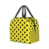 Bolsa de bolinhas de luxo Bag de almoço amarelo para mulheres portáteis Térmico Cooler térmico Bento Caixa infantil Bolsas de piqueniques da escola A3DK#