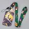 1 Set Dem Slayer Anime Card Cases Card Lanyard Key Lanyard Cosplay Badge ID Cards Holders Neck Straps Keychains Kamado Nezuko M5wZ#