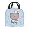 divertente Cooking Master Goma Borsa da pranzo isolata per le donne Resuable Mochi Cat Cooler Lunch Box termico Bambini in età scolare u8Ah #