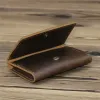 Vintage Luxury Handmade Pu Leather Busin Card Men Läder Kreditfodral Små kvinnor Kort ID Holder Card Wallet Bolsos Clutch M9ie#