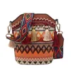 ethnischer Stil gewebter Quaste Bucket-Tasche Neue Bohemian One-Shoulder Menger Bag Crossbody Taschen für Frauen y6tx#