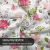 Table Cloth Summer Round Tablecloth 60 Inch Watercolor Floral Roses Pattern Table Cloth Washable Tablecloth Waterproof and Stain-Proof Y240401