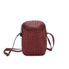 Bolsas de noche MABULA 2024 Tendencia Carteras tejidas hechas a mano para mujeres Mini Mujer PU Cuero Rhomb Cross Bolso de hombro Pequeño Sillín Crossbody Monedero