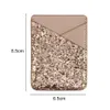 1pc Leather Bling Phe Card Case Women Fi Key Pocket Bus Card Back Cover Adhesive Sticke Pouch Purse Holder Wallet 94qt#