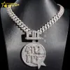 Custom 2.5" Width Name Necklace Cycle Style Cuban Chain Iced Out Sterling Sier Vvs Moissanite Diamond Pendant