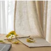 Cortinas transparentes de linho moderno para sala de estar, quarto, cor pura, algodão, tecido, tamanho personalizado, semi-sombreamento, ramie, tule, cortinas transparentes 240321