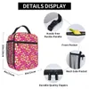 Tropische Blumen-Lunch-Tasche für Kinder, rosa Frs-Lunchbox, Schule, tragbar, isoliert, Tragetasche, Lebensmittelbeutel, Oxford-Grafik, Kühltasche d0Wn #