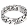 Armband 17mm mode silver färg kubansk länk armband 316l rostfritt stål tungt trottoarkedja armband man smycken gåva för män