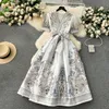 Women Basic Casual Dresses Summer Bohemian Paisley Print Long Dress Women V-Neck Short Puff Sleeve Vintage Print Bandage Lace Up Robe Vestidos Clothes 2024