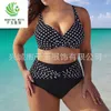 Maillot de bain bikini imprimé à pois pour femme, grand bikini fendu